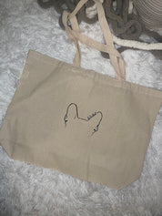 1 Pet Ear Large Tote Bags