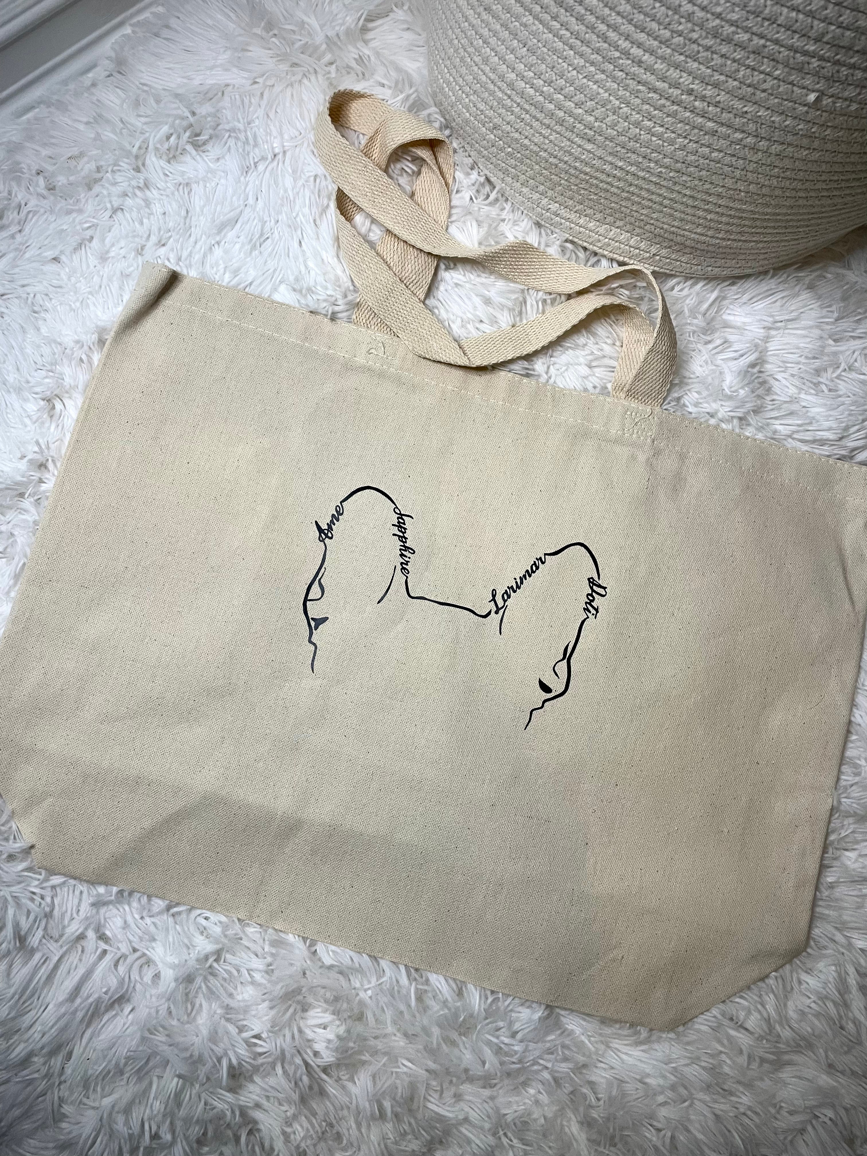 1 Pet Ear Large Tote Bags