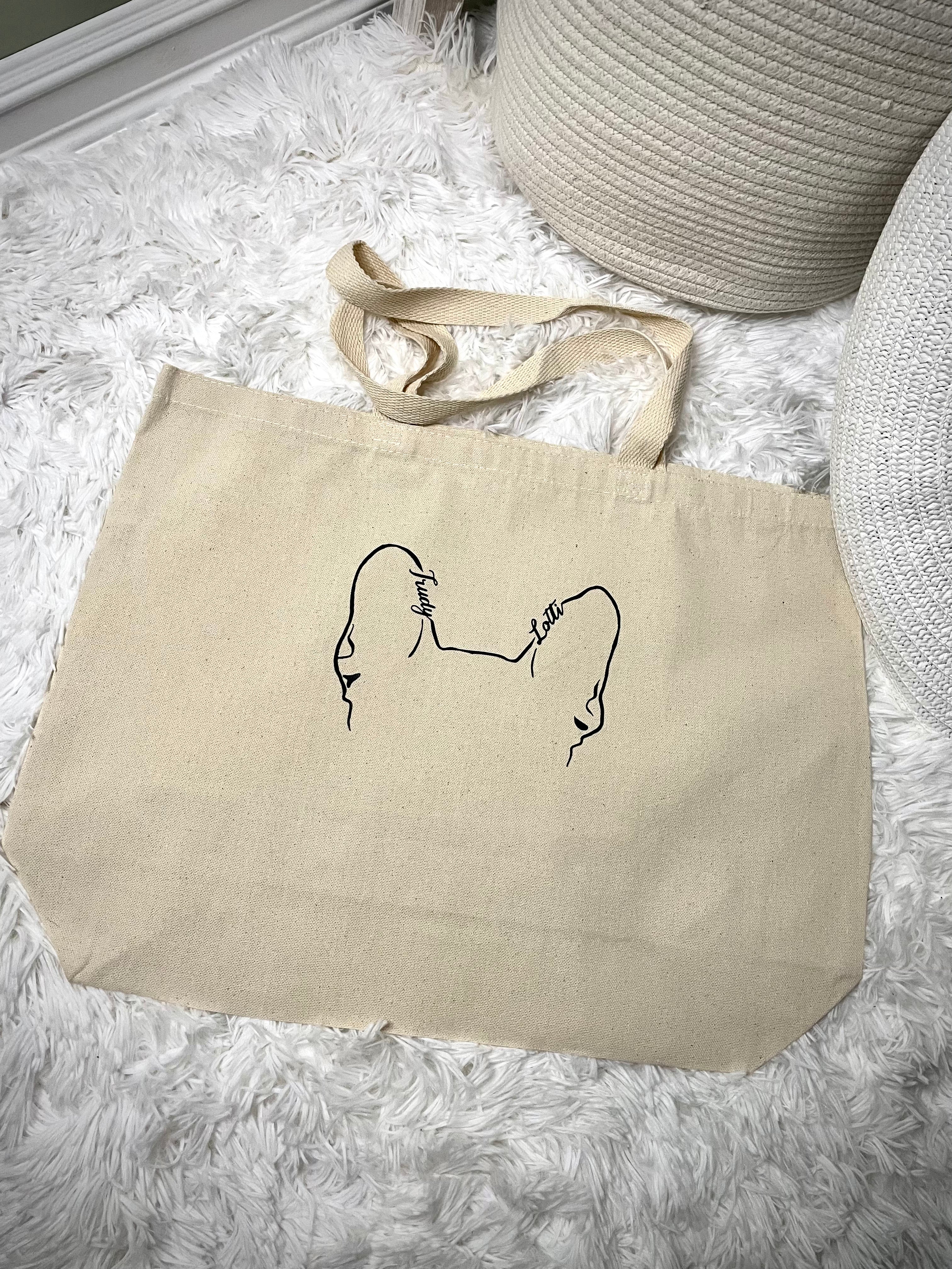 1 Pet Ear Large Tote Bags