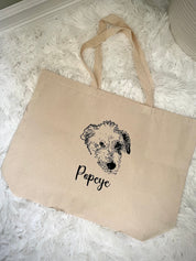 Pet Face Large Tote Bags