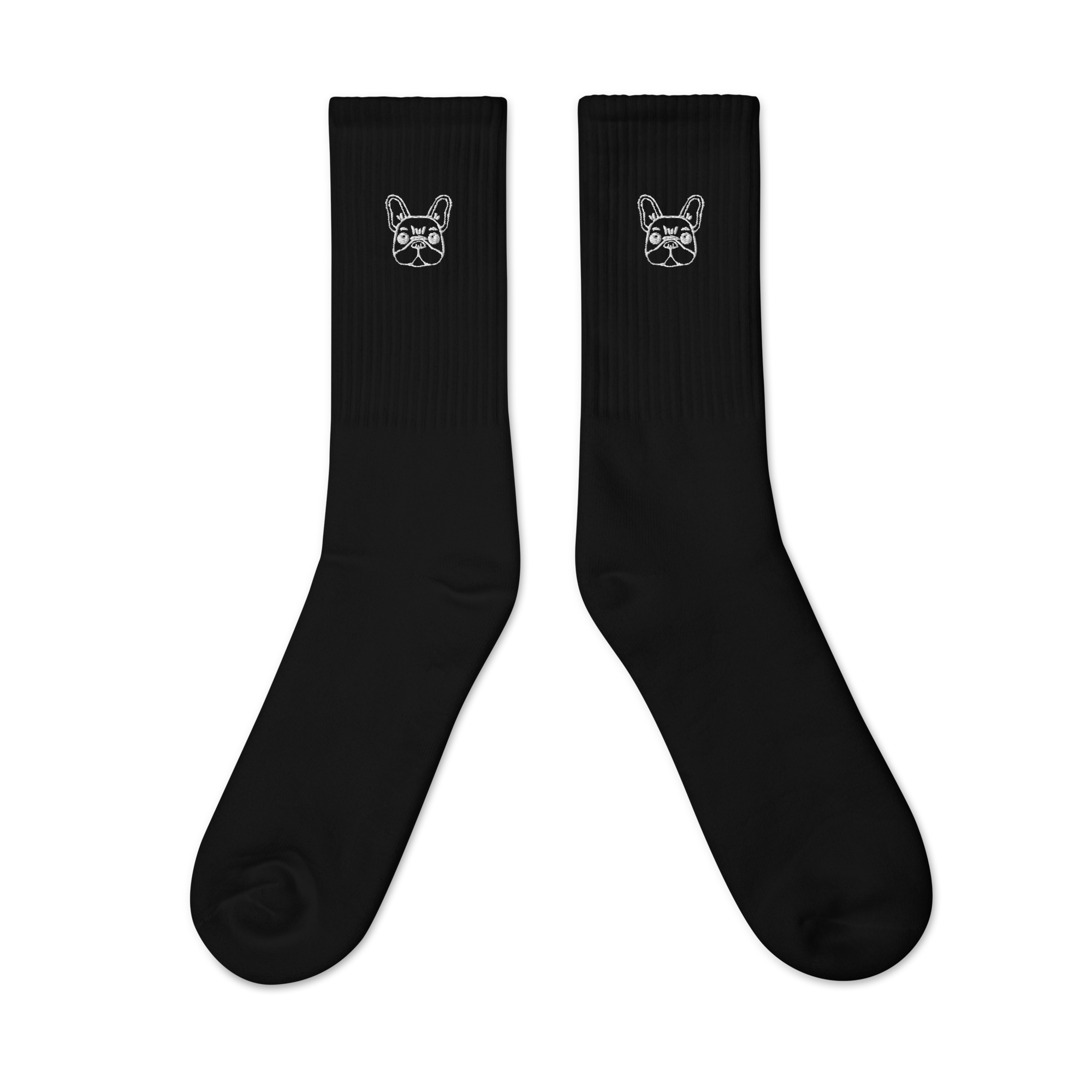 Frenchie Embroidered socks