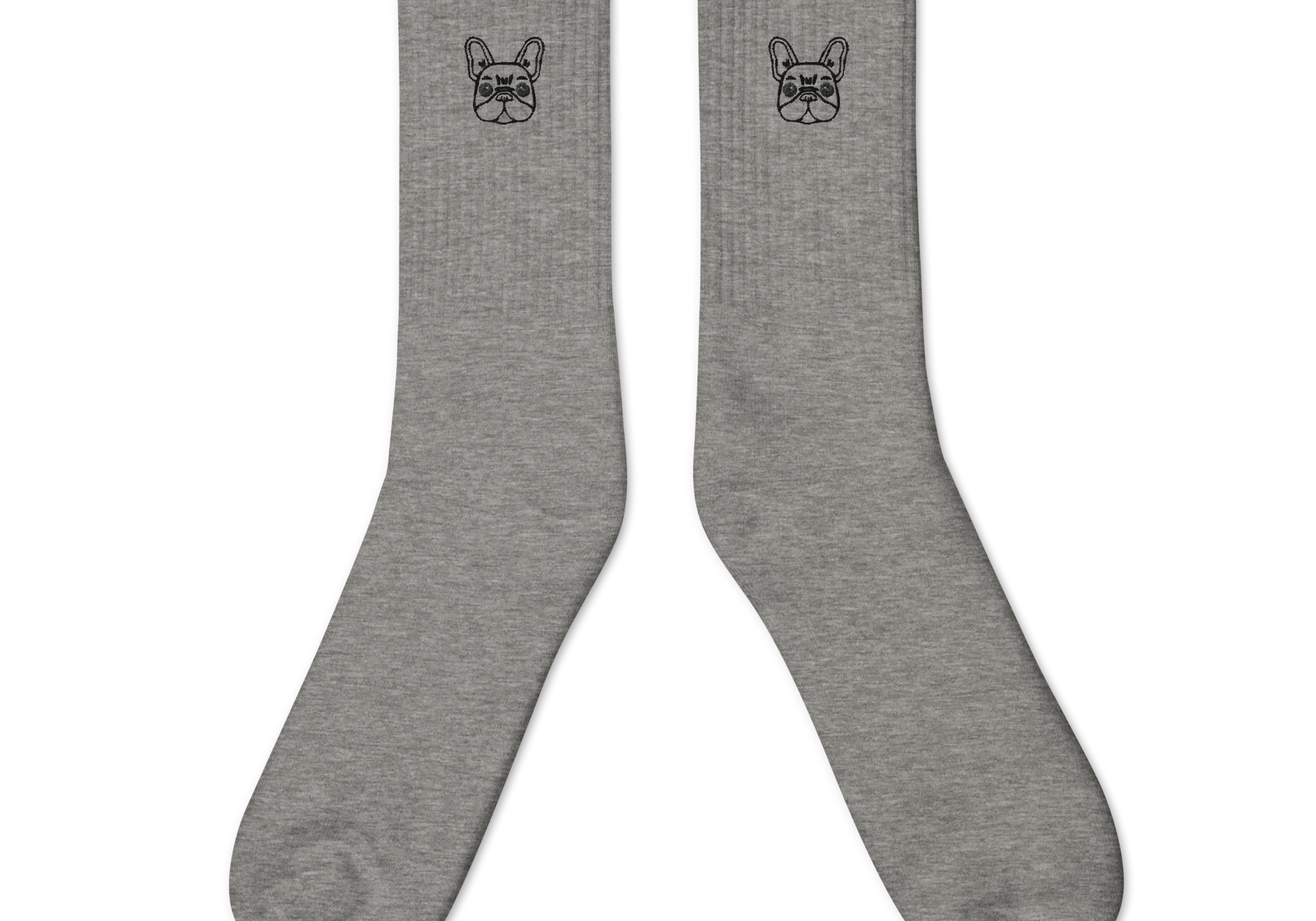 Frenchie Embroidered socks